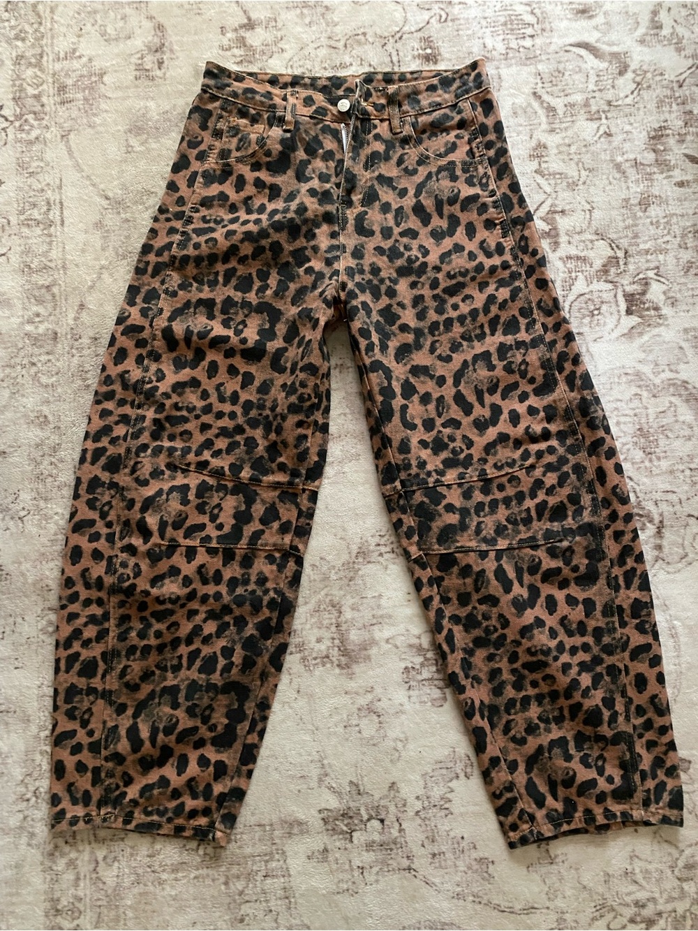 Leopard Print Women’s Jeans - Brown/Black